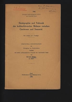 Imagen del vendedor de Stratigraphie und Tektonik der kohlenfhrenden Molasse zwischen Genfersee und Saanetal. Dissertation. a la venta por Antiquariat Bookfarm