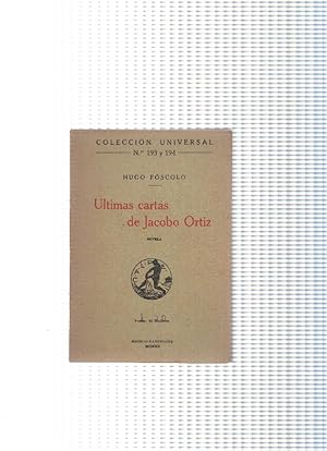 Immagine del venditore per Coleccion Universal numero 193 y 194: Ultimas cartas de Jacobo Ortiz venduto da El Boletin