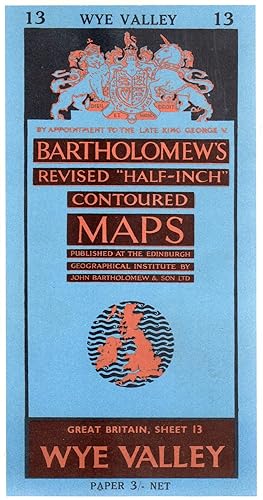 Bartholomew's "Half-Inch" Contoured Great Britain, Sheet 13 Wye Valley