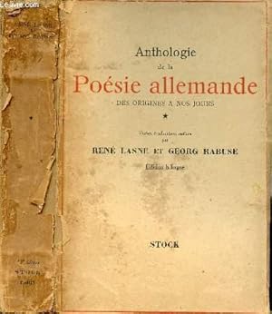 Imagen del vendedor de ANTHOLOGIE DE LA POESIE ALLEMANDE a la venta por Le-Livre