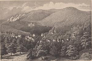 Orig. Holzstich - Thüringen - Der Donnersberg.