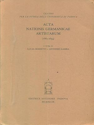 Bild des Verkufers fr Acta nationis germanicae artistarum 1663-1694 - I.5 zum Verkauf von Librodifaccia