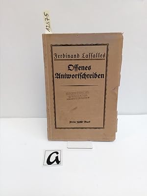 Imagen del vendedor de Offenes Antwortschreiben an das Zentral-Komitee zur Berufung eines Allgemeinen Deutschen Arbeiterkongresses zu Leipzig. Mit Anhang: Die franzsische Nationalversammlung von 1848. a la venta por AphorismA gGmbH