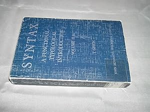 Bild des Verkufers fr Syntax. A Functional-Typological Introduction. Volume II. zum Verkauf von Antiquariat Andree Schulte