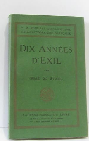 Imagen del vendedor de Dix annes d'exil a la venta por crealivres