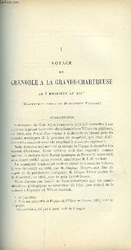 Seller image for EXTRAIT DE L'ANNUAIRE DU CLUB ALPIN FRANCAIS 23e ANNEE - I. Voyage de Grenoble a la Grande-Chartreuse le 8 messidor an XII (manuscrit indit de Dominique Villars), II. Excursions romantiques a la mer de glace par M. Julien Bregeault for sale by Le-Livre