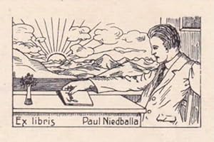 Exlibris für Paul Niedballa. Klischéedruck von Paul Niedballa.