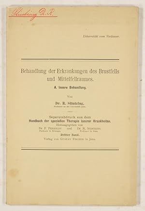 Seller image for Behandlung der Erkrankungen des Brustfells und Mittelfellraumes. A. Innere Behandlung von R. Stintzing. for sale by Antiq. F.-D. Shn - Medicusbooks.Com