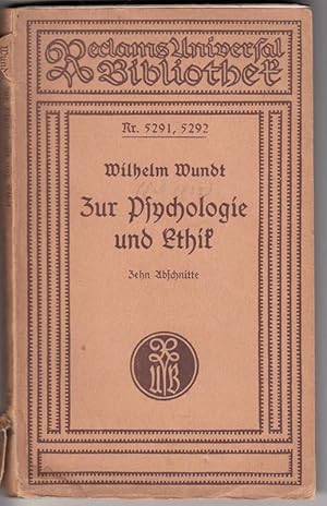 Immagine del venditore per Zur Psychologie und Ethik. Zehn ausgewhlte Abschnitte. Reclams Universalbibliothek Nr. 5291, 5292. venduto da Antiquariat Puderbach