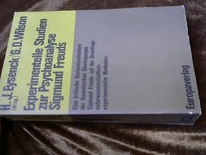 Image du vendeur pour Experimentelle Studien zur Psychoanalyse Sigmund Freuds. mis en vente par Versandhandel Rosemarie Wassmann