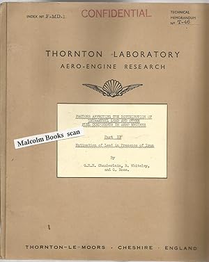 Factors affecting the distribution of tetraethyl lead and other fuel components in aero engines. ...