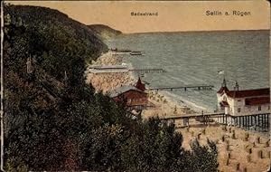 Bild des Verkäufers für Ansichtskarte / Postkarte Ostseebad Sellin auf Rügen, Blick zum Badestrand, Meer zum Verkauf von akpool GmbH
