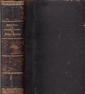 Imagen del vendedor de Schriften des Vereins fr die Geschichte Berlins. 7 Hefte in einem Band. Heft XXXIX (39): Holtze: Die Brandenburgische Konsistorialordnung von 1573 und ihre Kirchenbaupflicht // Heft XL (40): Albert Pick: Schillers Reise nach Berlin im Jahre 1804. Nach einer hinterlassenen Handschrift des Majors Seidel herausgegeben im Auftrag des Vereins fr die Geschichte Berlins. (Festschrift zum 100. Todestages Schillers) // Heft 41: Friedrich Holtze: Berlin und Kopenhagen // Heft XLII (42.): Skizze einer Geschichte der Stadt Berlins. Zugleich ein Wegweiser durch die Verffentlichungen des Vereins fr die Geschichte Berlins dargebracht dem Internationalen Kongre fr historische Wissenschaften Berlin 1908. // Heft XLIII (43.): E.T.A. Hoffmann: Das Sanctus und die Brautwahl - Einleitung von Friedrich Holtze, Texte von Hans von Mller // Heft XLIV. (44.) Richard Wolff (Hrsg.): Berliner geschriebene Zeitungen aus dem Jahre 1740. Der Regierungsanfang Friedrichs des Groen. // Heft XLV (45): E. von Sief a la venta por Antiquariat Carl Wegner