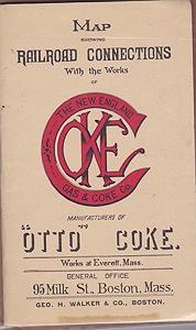 Seller image for Map Showing Railroad Connections with the Works of The New England Gas & Coke Co. for sale by Monroe Street Books