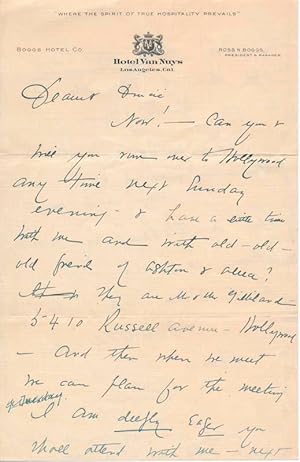 Seller image for Autograph Letter Signed for sale by Main Street Fine Books & Mss, ABAA