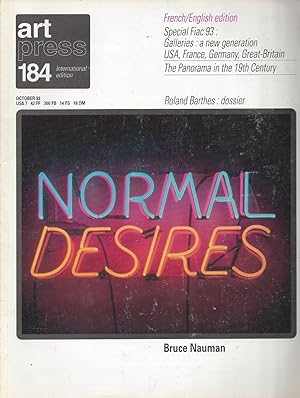 Bild des Verkufers fr art press international 184 - October 93 French/English - Special FIAC 93: Galleries: a new generation USA, France, Germany, Great Britain - The Panorama in the 19th Century - Roland Barthes: dossier zum Verkauf von ART...on paper - 20th Century Art Books