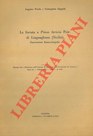 La foresta a Pinus laricio Poir. di Linguaglossa (Sicilia) . Osservazioni fitosociologiche.