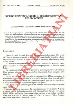 Ricerche sinfenologiche in boschi submontani del Bolognese.