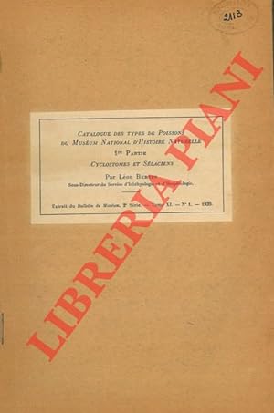 Bild des Verkufers fr Catalogue des types de Poissons du Musum National d'Histoire Naturelle. zum Verkauf von Libreria Piani