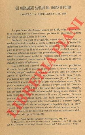 Gli ordinamenti sanitari del Comune di Pistoia contro la pestilenza del 1348.