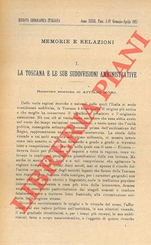 La Toscana e le sue suddivisioni amministrative.