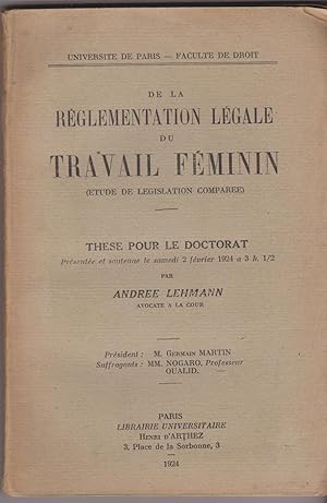 La réglementation légale du travail féminin