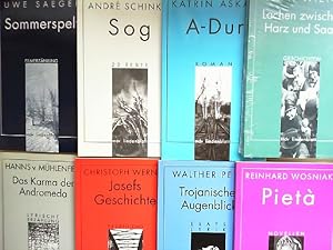 Imagen del vendedor de mdv lindenblatt - acht Bndchen zusammen: Sommerspelt. Filmerzhlung; Trojanischer Augenblick. Esays, Lyrik; Piet. Novellen; Lachen zwischen Harz und Saale. Geschichten; Josefs Geschichte. Erzhlung; Das Karma der Andromeda. Lyrische Erzhlung; A-Dur. Roman; Sog. 22 Texte. a la venta por Antiquariat Kelifer