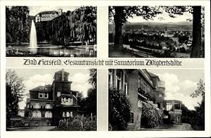 Seller image for Ansichtskarte / Postkarte Bad Hersfeld in Hessen, Gesamtansicht mit Sanatorium Wigbertshhe, Weiher mit Fontne for sale by akpool GmbH