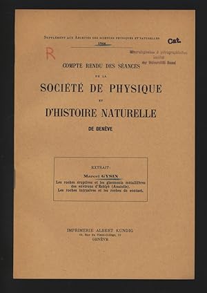 Bild des Verkufers fr Les roches eruptives et les gisements metalliferes dos environs d'Esbiye (Anatolie). Les roches intrusives et les roches de contact. zum Verkauf von Antiquariat Bookfarm