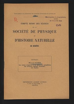 Bild des Verkufers fr Les roches eruptives et les gisements metalliferes des environs d'Esbiy (Anatolie). Les Dacites. zum Verkauf von Antiquariat Bookfarm