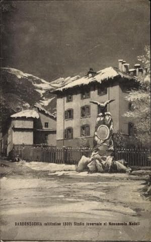 Bild des Verkufers fr Ansichtskarte / Postkarte Bardonecchia Piemonte, Studio invernale al Monumento Medail zum Verkauf von akpool GmbH