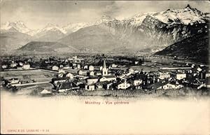 Bild des Verkufers fr Ansichtskarte / Postkarte Monthey Kt. Wallis Schweiz, Vue generale, Panorama von Ort und Umgebung zum Verkauf von akpool GmbH