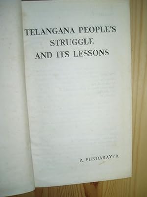 Telangana Peoples Struggle and its Lessons