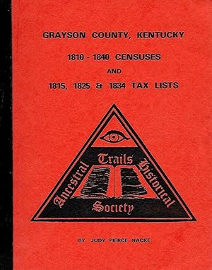 Bild des Verkufers fr GRAYSON COUNTY, KENTUCKY 1810 - 1840 CENSUSES AND 1815, 1825 & 1834 TAX LISTS. zum Verkauf von Legacy Books