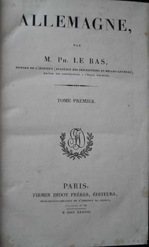 Allemagne. Tome premier. Mit 100 Stahlstichtafeln. Paris, Didot, 1838. 493 Seiten. Halbleinen d. ...