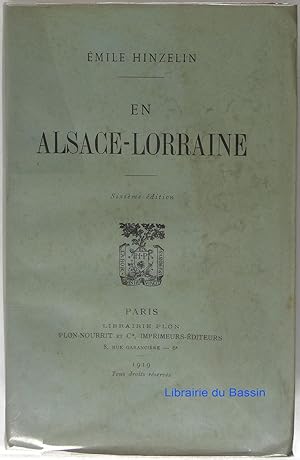 Image du vendeur pour En Alsace-Lorraine mis en vente par Librairie du Bassin