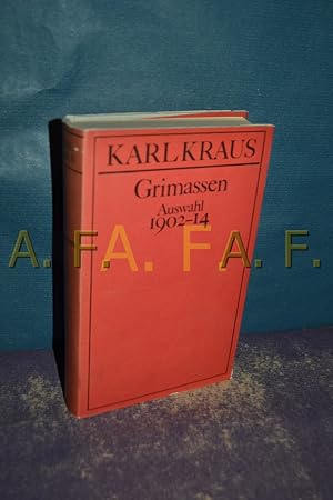 Bild des Verkufers fr Grimassen (Ausgewhlte Werke Band 1: 1902-1914) zum Verkauf von Antiquarische Fundgrube e.U.