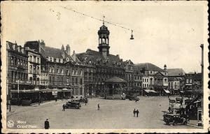 Imagen del vendedor de Ansichtskarte / Postkarte Mons Wallonien Hennegau, Grand Place, Albert Elisabeth Club, Brasserie, Autos, Geschfte a la venta por akpool GmbH