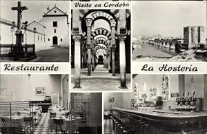 Bild des Verkufers fr Ansichtskarte / Postkarte Cordoba Andalusien Spanien, Restaurante La Hosteria, Kreuz, Kirche, Innenansicht zum Verkauf von akpool GmbH