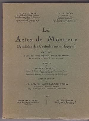 Les Actes de Montreux. Abolition des capitulations d'Egypte