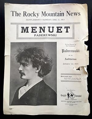 Seller image for Menuet (Sunday Supplement to The Rocky Mountain News, Dec. 1913) for sale by Randall's Books
