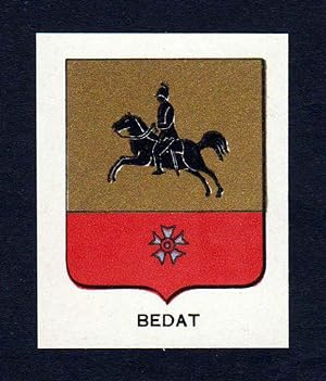 Bild des Verkufers fr Bedat" - Bedat Wappen Adel coat of arms heraldry Heraldik Lithographie zum Verkauf von Antiquariat Steffen Vlkel GmbH
