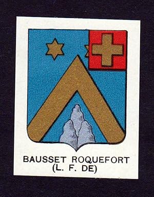 Bild des Verkufers fr Bausset Roquefort" - Bausset Roquefort Wappen Adel coat of arms heraldry Lithographie zum Verkauf von Antiquariat Steffen Vlkel GmbH