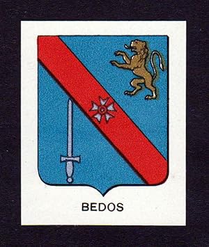 Bild des Verkufers fr Bedos" - Bedos Wappen Adel coat of arms heraldry Lithographie zum Verkauf von Antiquariat Steffen Vlkel GmbH