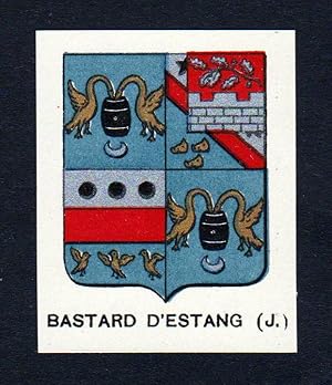 Bild des Verkufers fr Bastard d'Estang" - Bastard d'Estang Wappen Adel coat of arms heraldry Lithographie zum Verkauf von Antiquariat Steffen Vlkel GmbH