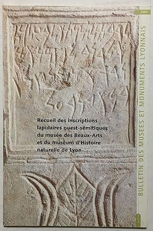 Bulletin des musées et monuments lyonnais. N°2-3. 2000. Recueil des inscriptions lapidaires ouest...