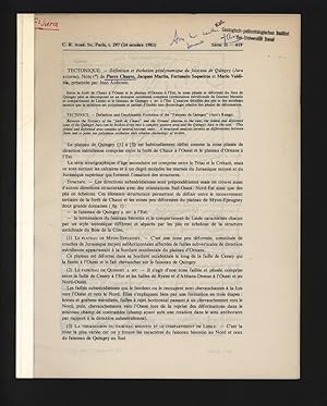 Seller image for TECTONIQUE. Definition et evolution geodynamique du faisceau de Quingey (Jura externe). C. R. Acad. Sc. Paris, t. 297, Serie II. for sale by Antiquariat Bookfarm