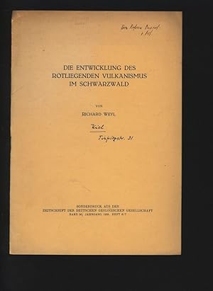 Seller image for DIE ENTWICKLUNG DES ROTLIEGENDEN VULKANISMUS IM SCHWARZWALD. SONDERDRUCK AUS DER ZEITSCHRIFT DER DEUTSCHEN GEOLOGISCHEN GESELLSCHAFT BAND 90, HEFT 6/7. for sale by Antiquariat Bookfarm