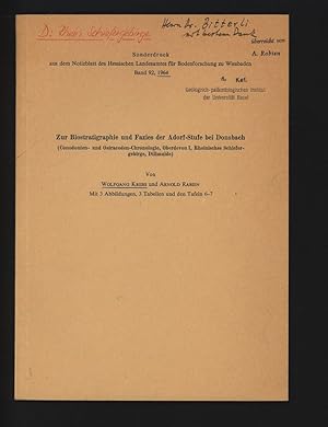 Image du vendeur pour Zur Biostratigraphie und Fazies der Adorf-Stufe bei Donsbach (Conodonten- und Ostracoden-Chronologie, Oberdevon I, Rheinisches Schiefergebirge, Dillmulde). Sonderdruck aus dem Notizblatt des Hessischen Landesamtes fr Bodenforschung zu Wiesbaden, Band 92. mis en vente par Antiquariat Bookfarm
