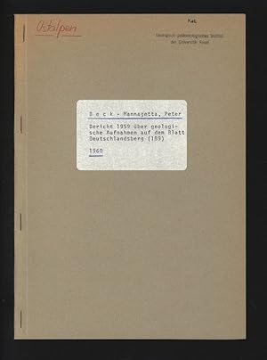Bild des Verkufers fr Bericht 1959 ber geologische Aufnahmen auf dem Blatt Deutschlands berg (189). zum Verkauf von Antiquariat Bookfarm